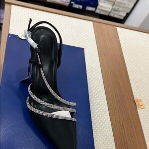 Apt. 9 Black and Silver Strappy Heels